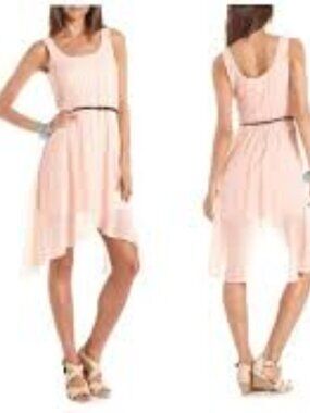 Lily Rose Baby Pink Flowy Asymmetrical Dress